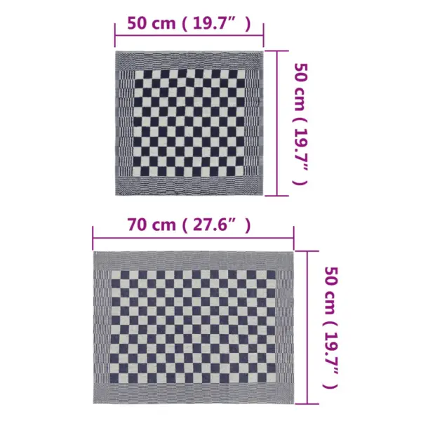 20-osaline puuvillaste köögi- ja külalisterätikute komplekt, sinine ja valge – 11