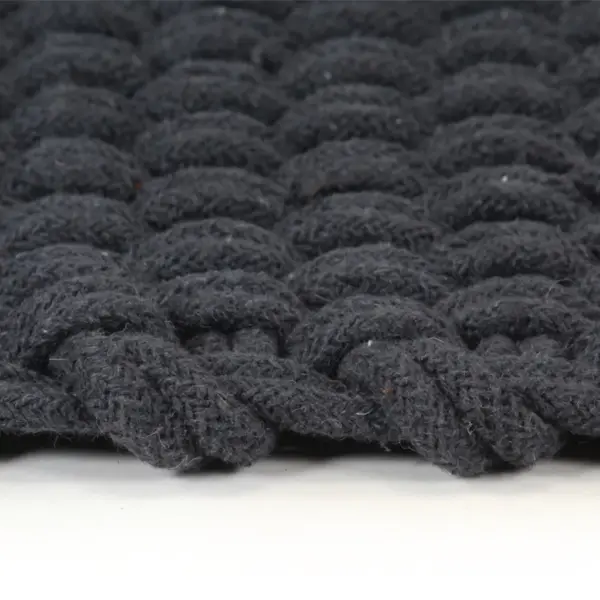 Ristkülikukujuline puuvillane vaip, antratsiithall, raskest köiest kootud, 160 x 230 cm – 3