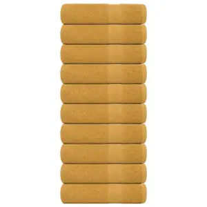 Puuvillased käterätikud FROGN, 10 tk, kuldne, 50 x 100 cm, 360 g/m²