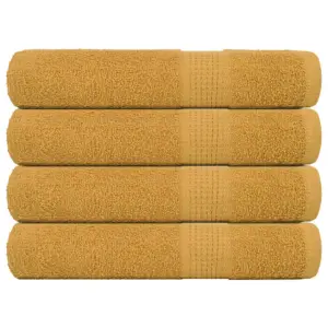 Suured puuvillased rätikud FROGN, 4 tk, kuldne, 100 x 200 cm, 360 g/m²