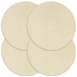 Lauamatid 4 tk, ümmargused, naturaalne puuvill, 38 cm