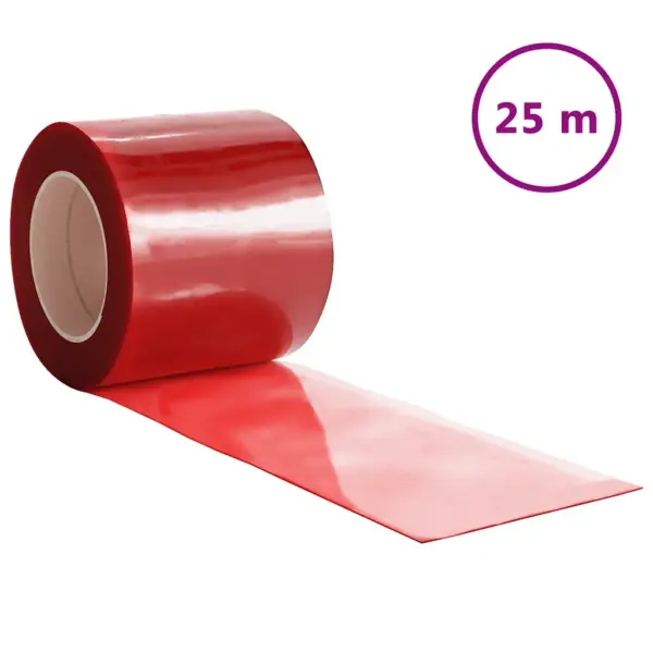 PVC uksekardina ribarull, punane, 200 mm x 1,6 mm, 25 m – 2