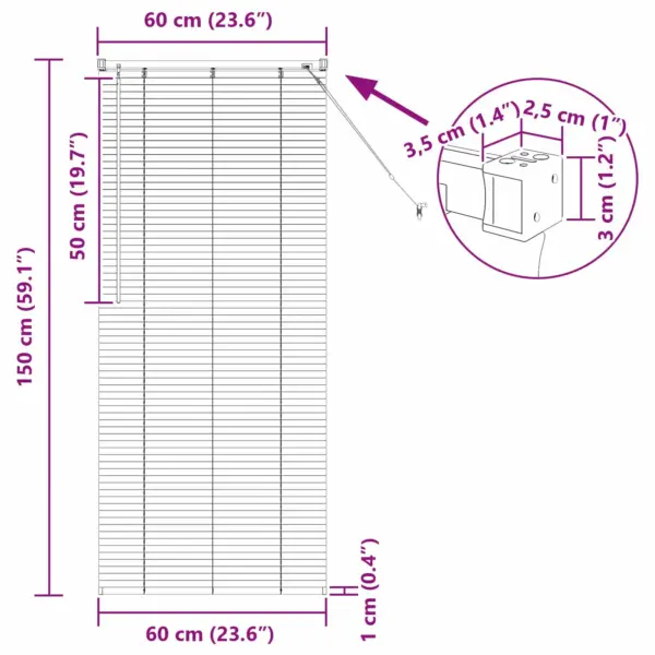 Reguleeritav PVC Veneetsia ruloo, helepruun mustriga, 150 x 60 cm – 10