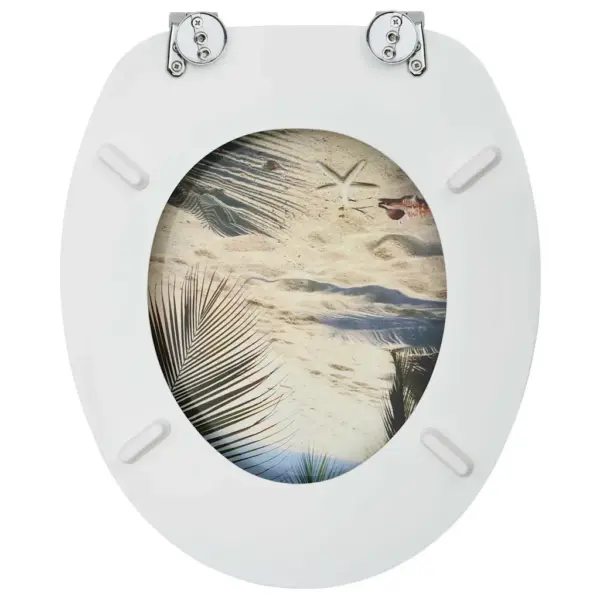 Rannadisainiga WC prill-laud kaanega, MDF, reguleeritavate hingedega – 6