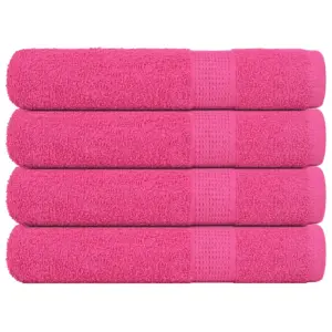 Rannarätikute komplekt FROGN, 4 tk, roosa, 100 x 200 cm, 100% puuvill, 360 g/m²