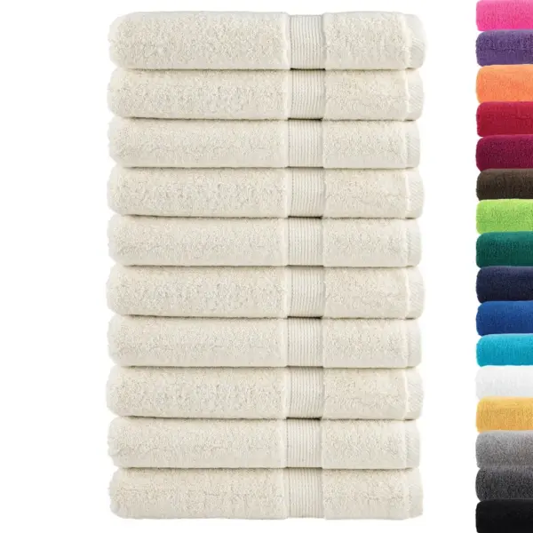 Rannarätikute komplekt SOLUND, 10 tk, kreemjasvalge, 100 x 200 cm, 600 gsm, 100% puuvill – 2