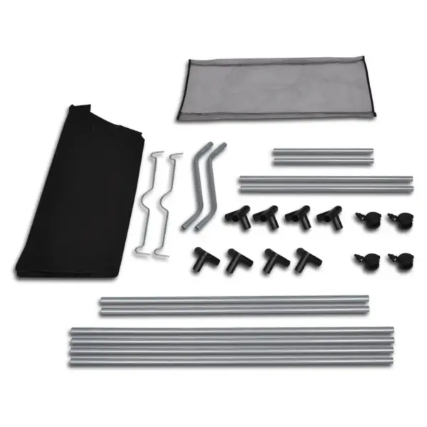 Ratastega pesusorteerijad 2 tk, kokku 8 kotti, must, teras- ja plastraam, 96 x 40 cm – 3