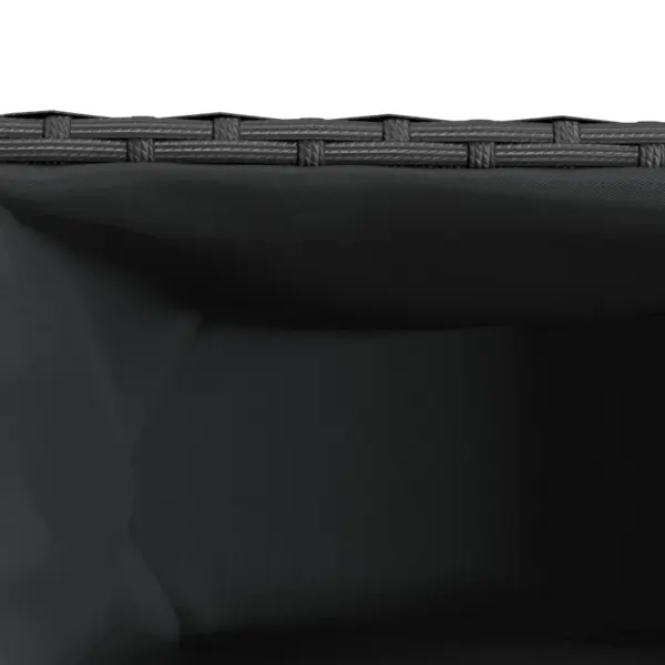 Ratastega polürotangist taimekast 3 sisekotiga, must, 107 x 32 x 38 cm – 9