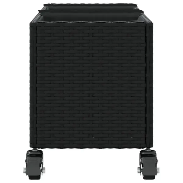 Ratastega polürotangist taimekastid, 2 tk, must, 107 x 32 x 38 cm – 7