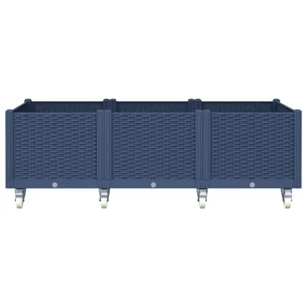 Ratastega aia taimekast võrega, sinakashall, 150 x 80 x 54 cm, PP – 3