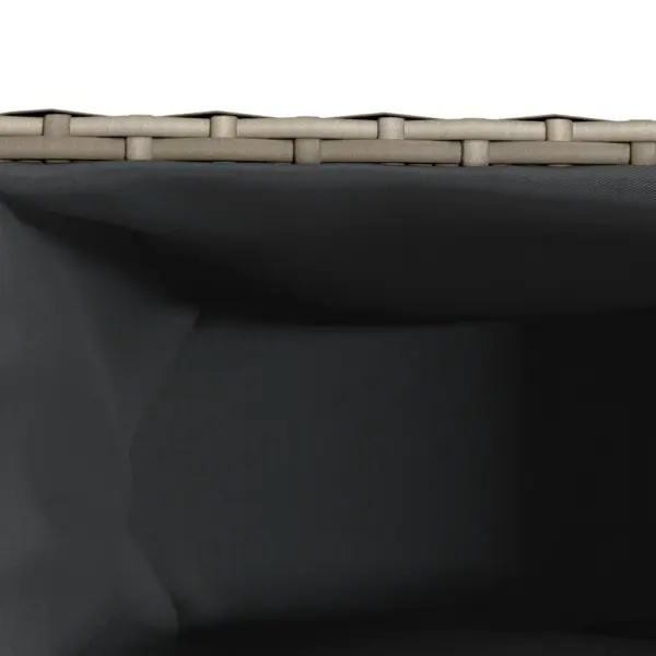 Ratastel hall polürotangist taimekast 3 sisekotiga, 107 x 32 x 38 cm – 9