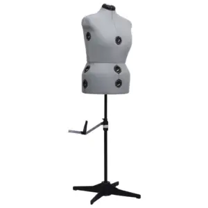 Reguleeritav naiste kleidimannekeen, hall-must, suurus L 44–50