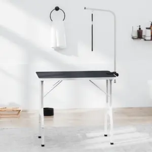 Reguleeritav lemmiklooma pesemislaud kinnitusrihmaga, must, 97 x 61 x 154,5 cm