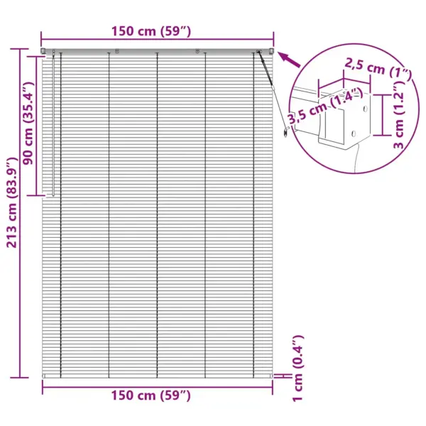 Reguleeritav must PVC Veneetsia ruloo, 213 x 150 cm – 10