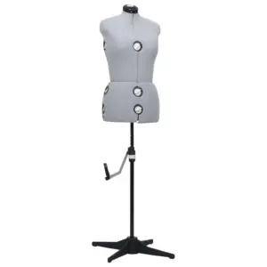 Reguleeritav naiste kleidimannekeen, hall ja must, M (40–46)