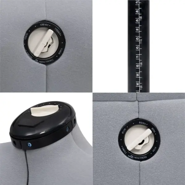 Reguleeritav naiste kleidimannekeen, hall ja must, M (40–46) – 7