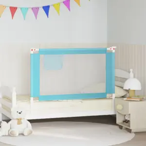 Reguleeritav voodipiire väikelapse voodile, sinine, 120 cm, kangas ja metall