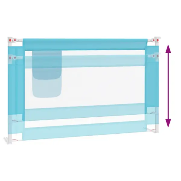 Reguleeritav voodipiire väikelapse voodile, sinine, 120 cm, kangas ja metall – 6