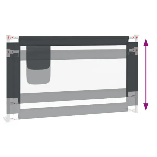 Reguleeritav voodipiire väikelapse voodile, tumehall, 140 x 25 cm, polüesterkangas ja metall – 6