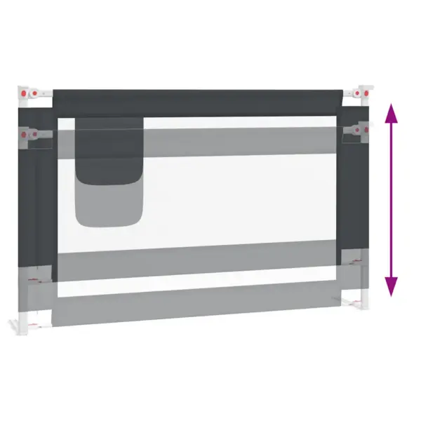 Reguleeritav voodipiire väikelapse voodile, tumehall, 120 cm, kõrgus 70–95 cm – 6