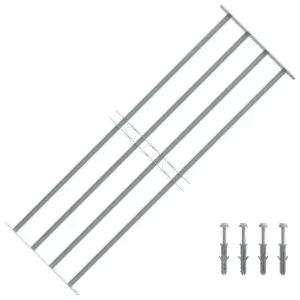 Reguleeritavad akna turvatrellid tsingitud terasest, 4 põiktrelliga, 60 x 100–150 cm