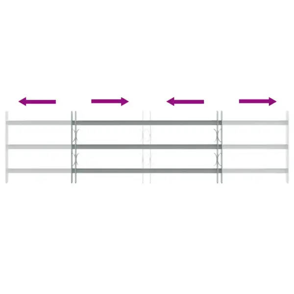 Reguleeritavad aknatrellid, tsingitud teras, 3 põiktrelliga, hõbedane, 1000–1500 mm, kõrgus 450 mm – 5