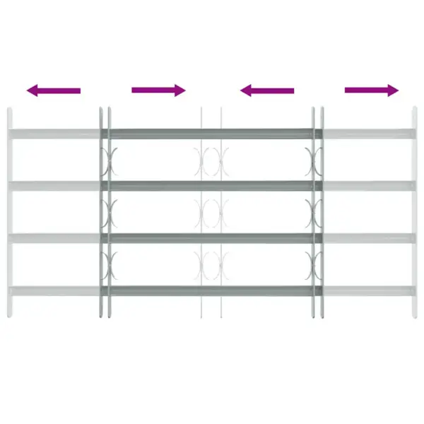 Reguleeritavad aknatrellid, tsingitud teras, 4 põiklatti, hõbedane, laius 700–1050 mm, kõrgus 600 mm – 5