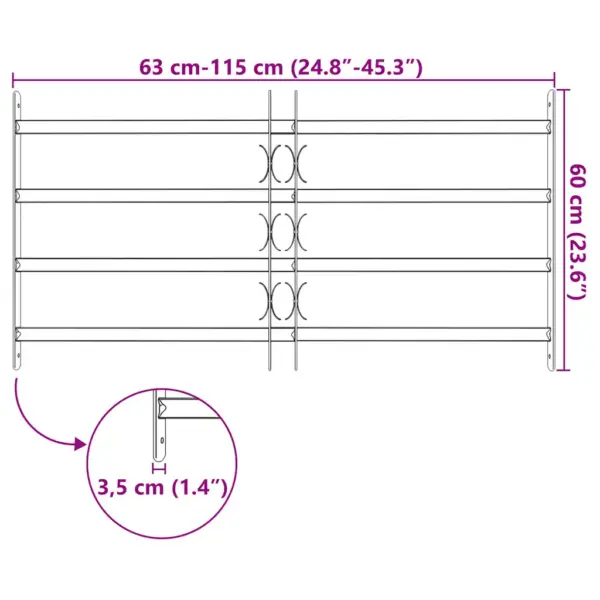 Reguleeritavad aknatrellid, tsingitud teras, 4 põiklatti, hõbedane, laius 700–1050 mm, kõrgus 600 mm – 7