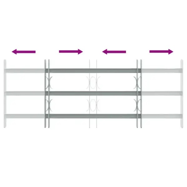 Reguleeritavad aknatrellid 3 põiktrelliga, tsingitud teras, 450 x 700–1050 mm – 5