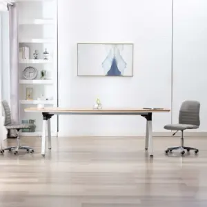 Reguleeritavad söögitoolid ratastega, helehall kangas, 2 tk