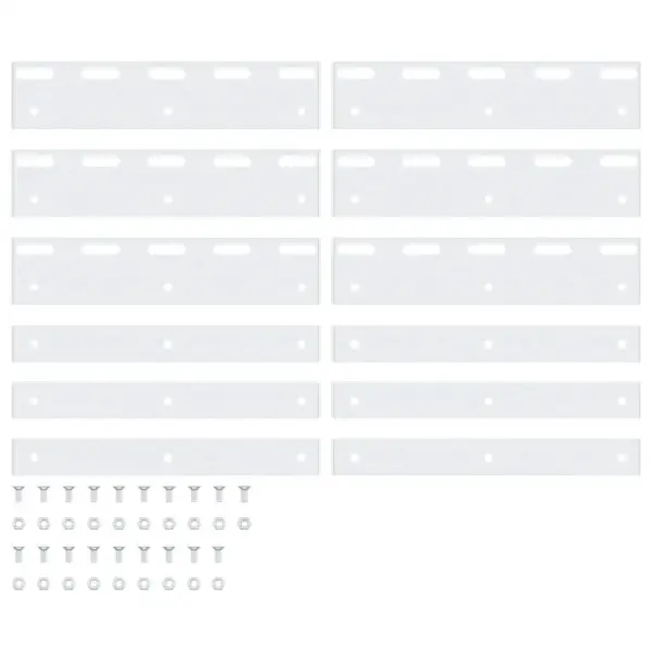 Ribakardina ühendusplaadid, 6 tk, roostevaba teras, hõbedane, 20 x 4 cm – 2