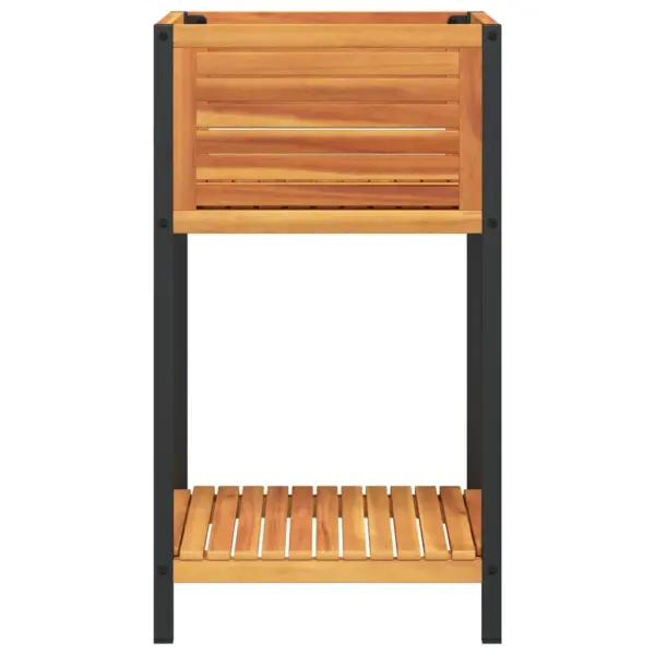 Riiuliga aia taimekast akaatsiapuidust ja terasest, 45 x 45 x 80 cm – 4