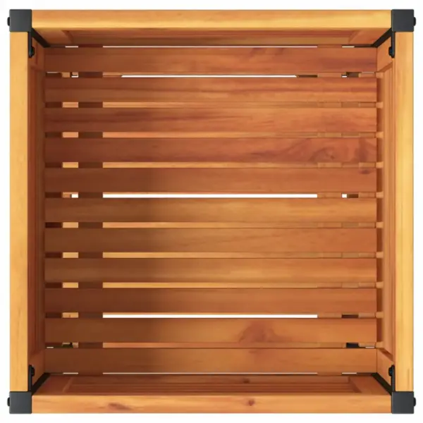 Riiuliga aia taimekast akaatsiapuidust ja terasest, 45 x 45 x 80 cm – 7