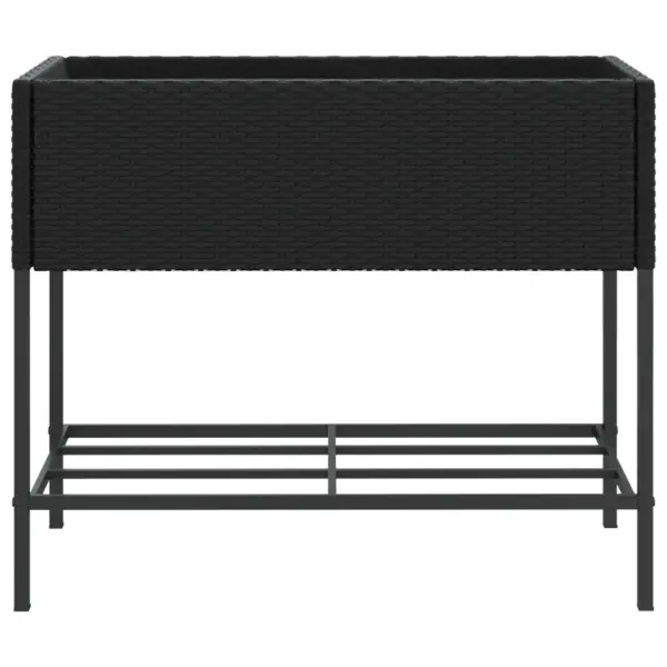 Riiuliga kõrgendatud aia taimekast, must polürotang ja teras, 90 x 40 x 75 cm – 5
