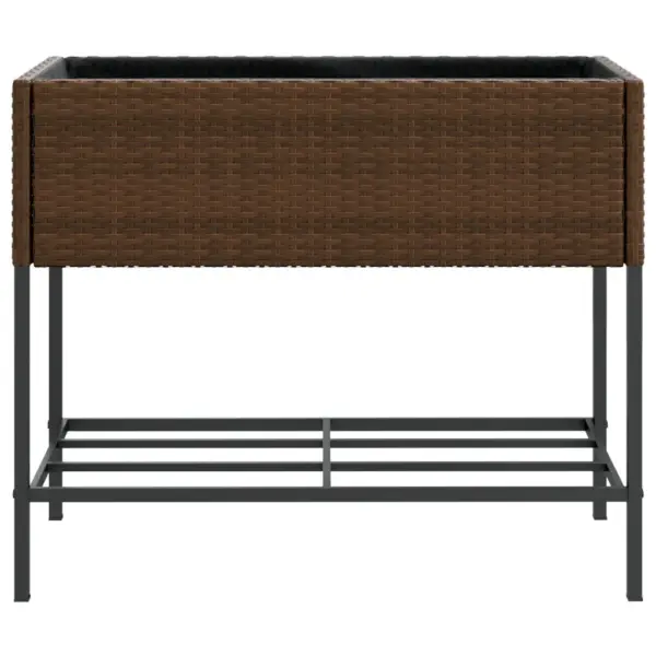 Riiuliga kõrgendatud aia taimekast, pruun polürotang, 90 x 40 x 75 cm – 5