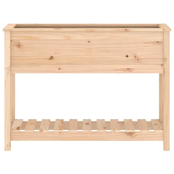 Riiuliga kõrgendatud taimekast, töötlemata männipuit, 111,5 x 34,5 x 81 cm – 5