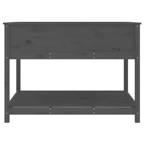 Hall männipuidust riiuliga taimekast, 111,5 x 111,5 x 81 cm – 6