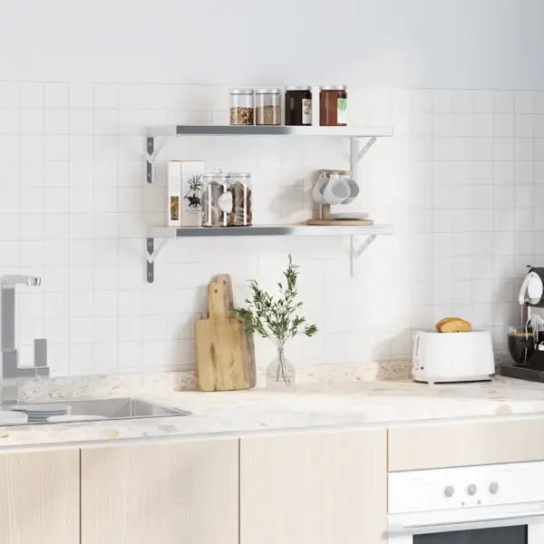 Roostevabast terasest riiulikandurid, 4 tk, hõbedased, 23,5 x 2,5 x 15,5 cm, kandevõime 50 kg – 4