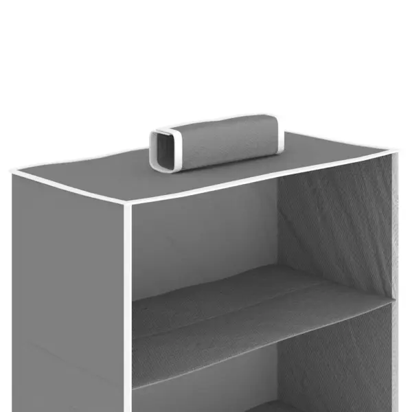 Rippuvad kapikorrastajad 6 riiuliga, 2 tk, hall-valge kangas, 30 x 15 x 80 cm – 7