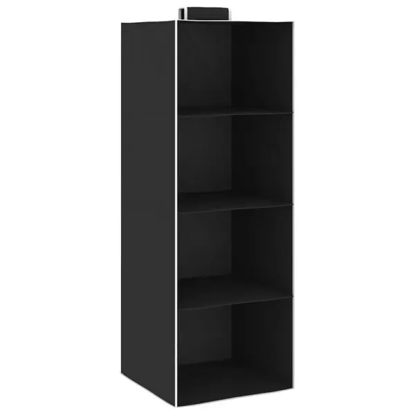 Rippuvad kapikorraldajad 4 riiuliga, 2 tk, must-valge polüester, 30 x 30 x 84 cm – 2