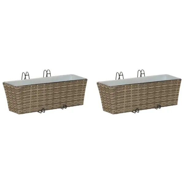 Riputatav metallist rõdukast ratani välimusega, hall, 50 x 17 x 17 cm – 2