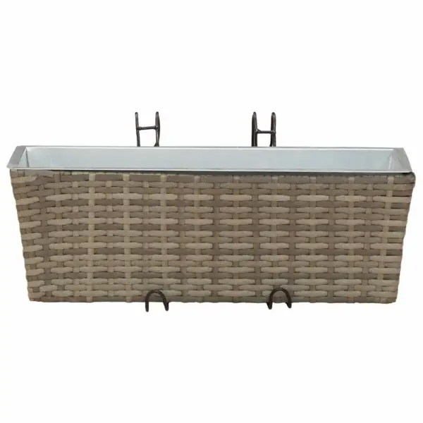 Riputatav metallist rõdukast ratani välimusega, hall, 50 x 17 x 17 cm – 5