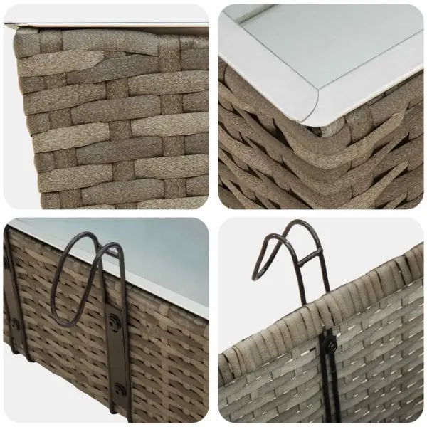 Riputatav metallist rõdukast ratani välimusega, hall, 50 x 17 x 17 cm – 8