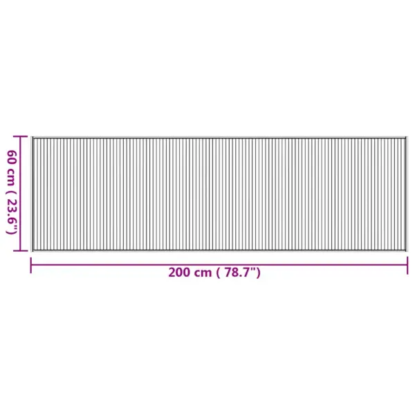 Ristkülikukujuline bambusvaip, naturaalne, 60 x 200 cm – 8