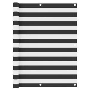 Veekindel rõdu privaatsuskate, antratsiithall-valge, 120 x 500 cm, PU-kattega oxford-kangas