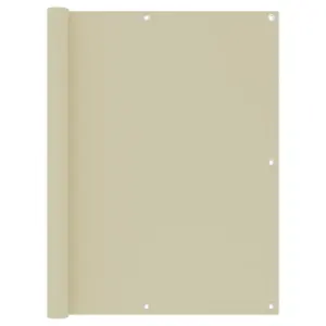 Veekindel rõdusirm privaatsuseks, kreemjasvalge, 120 x 600 cm