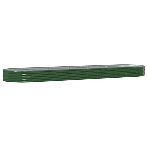 Ovaalne aia taimekast, galvaniseeritud teras, roheline, 523 x 140 x 36 cm – 2