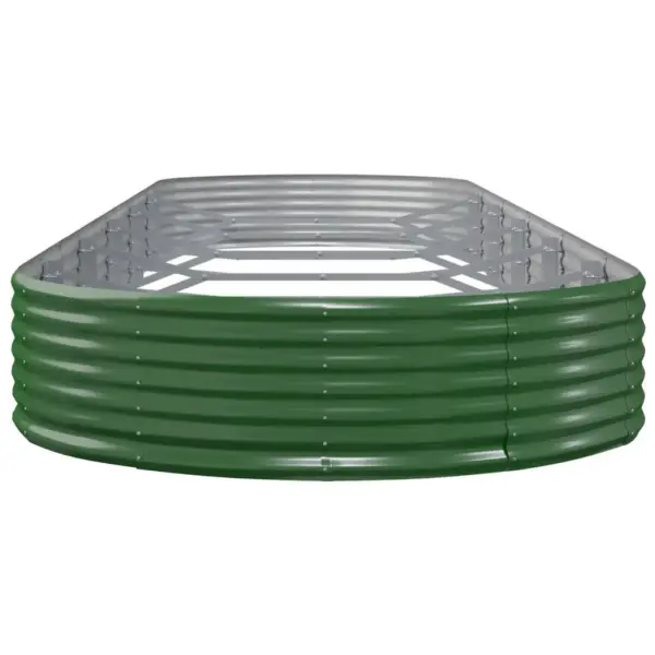 Ovaalne aia taimekast, galvaniseeritud teras, roheline, 523 x 140 x 36 cm – 4