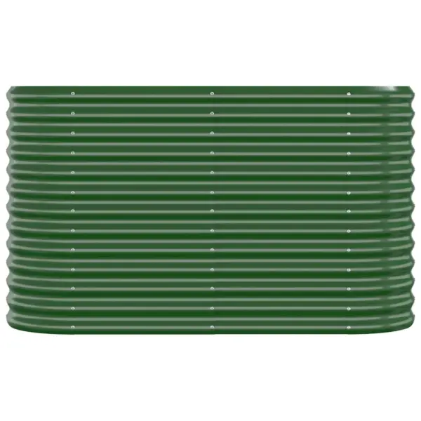Roheline ovaalne aia taimelava galvaniseeritud terasest 114 x 40 x 68 cm – 3