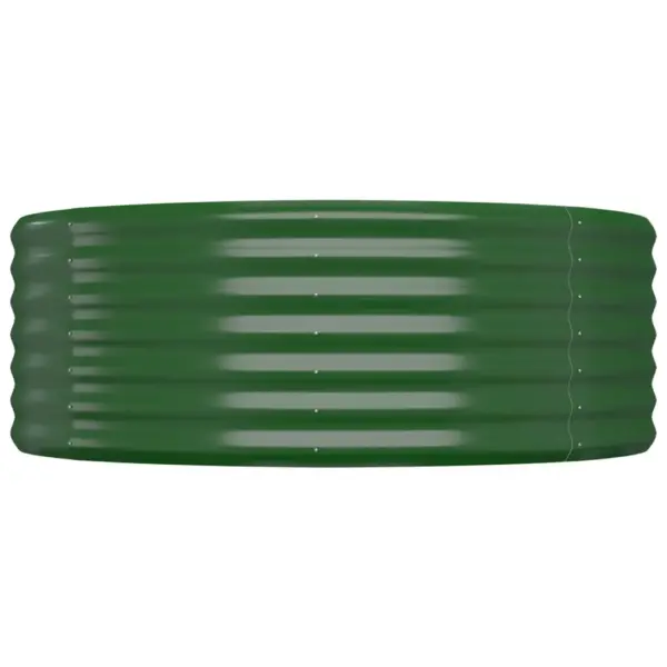 Ovaalne aia taimelava, galvaniseeritud teras, roheline, 249 x 100 x 36 cm – 4